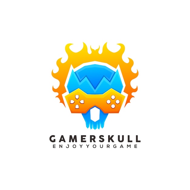 Vector gamer man kleurrijk logo