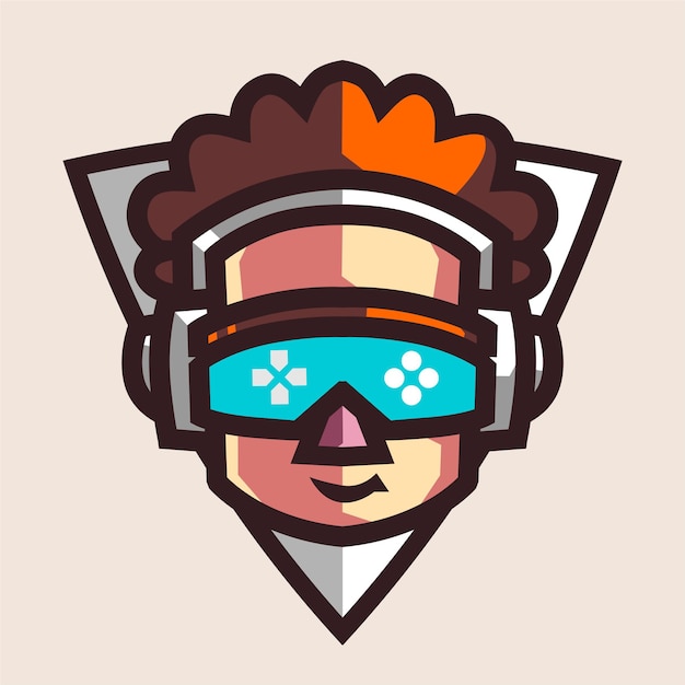 Logo di gioco mascotte del giocatore per streamer