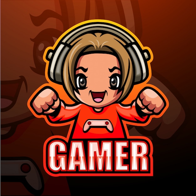 Vector gamer mascotte esport illustratie