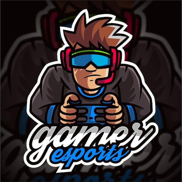 Vector gamer mascotte gaming-logo