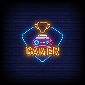 Premium Vector | Pro gamer neon signs style text