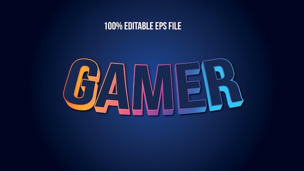 Gamer New Text Effect Design 2022