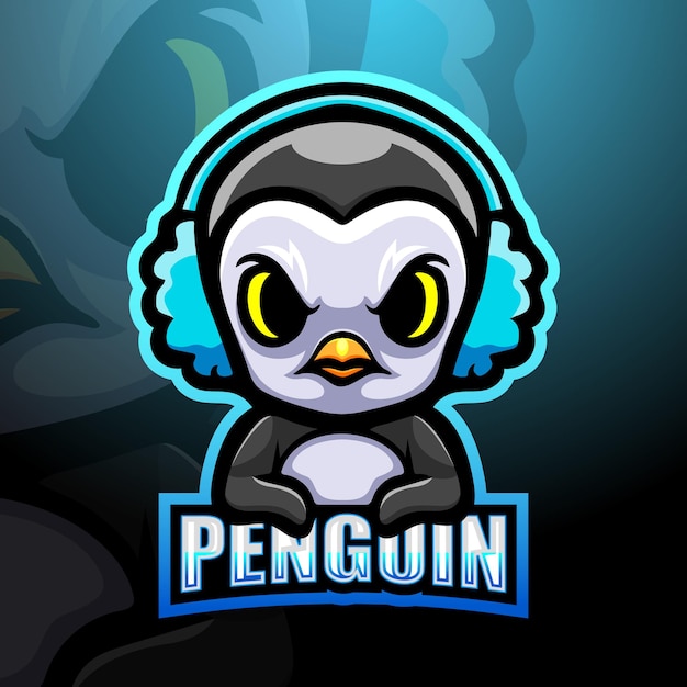 Gamer Penguin mascotte illustratie