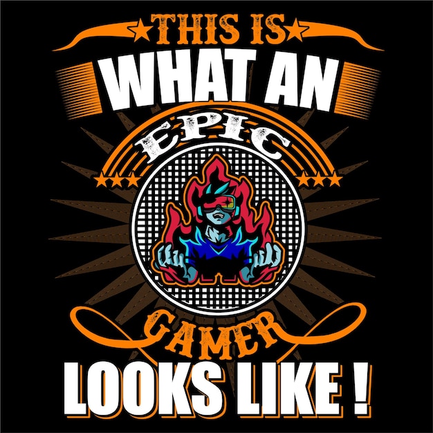 Gamer T-Shirt Design Template.