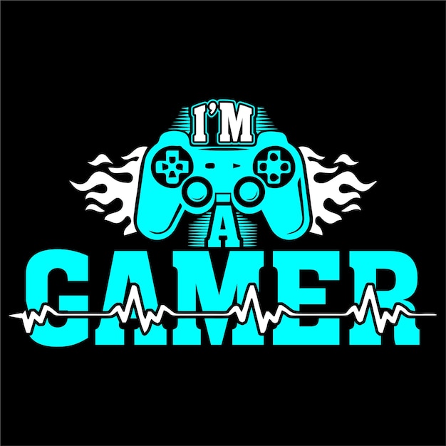 Gamer t-shirt design template.