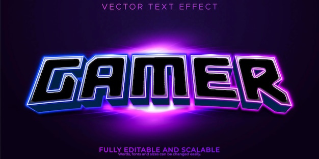 Gamer-teksteffect bewerkbare esport- en neon-tekststijl