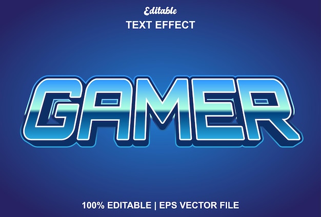 Gamer-teksteffect in blauw en bewerkbaar