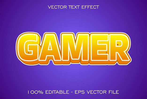 Gamer-teksteffect met oranje en paarse kleur voor logo