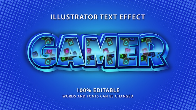 Gamer text style effect, editable text