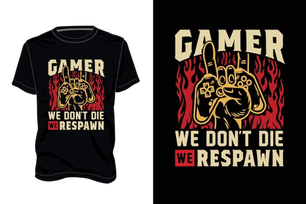 Gamer tshirt ontwerp vector illustratietshirt design vector