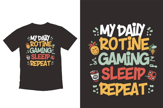 Vector gamer typhography t-shirt ontwerp vector illustratie