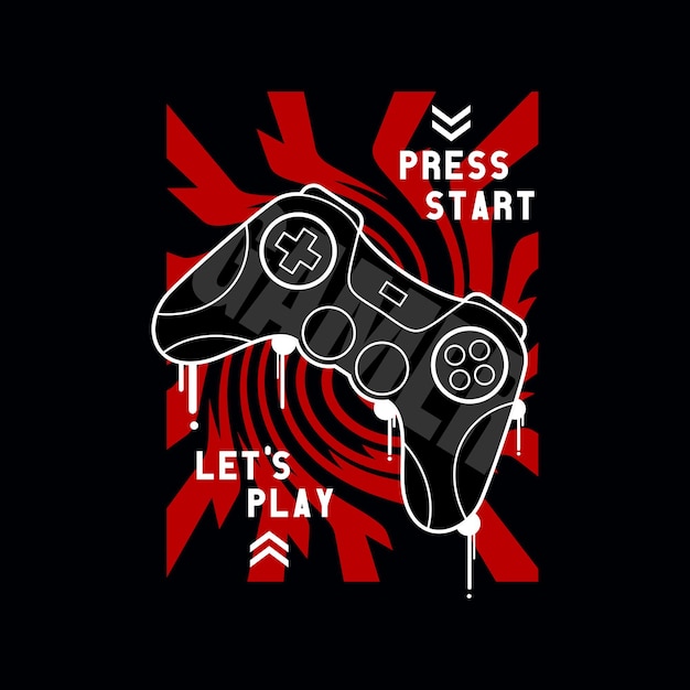 Gamer typography vector t shirt design illustration