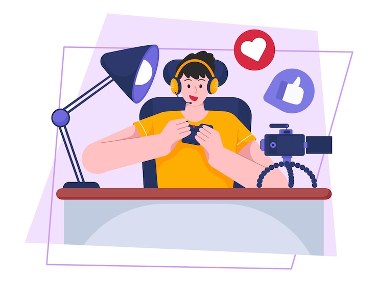 वेक्टर gamers content illustration