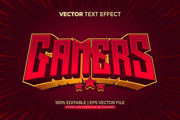 Vector gamers esport editable text effect