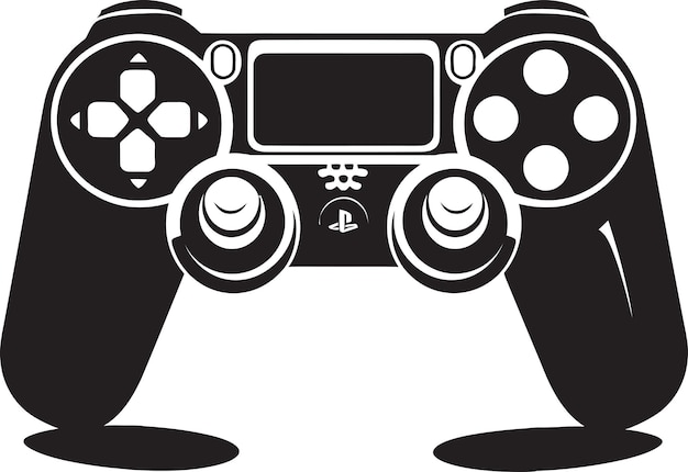 Gamers gear joystick emblem control command gamepad vector symbol