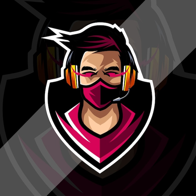 Vector gamers mascot logo esport template design