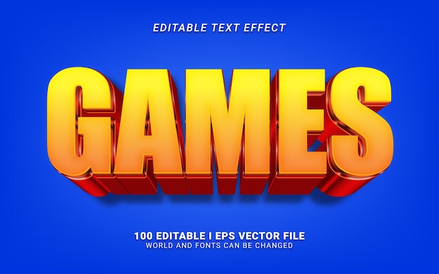 Games 3d style text effect design