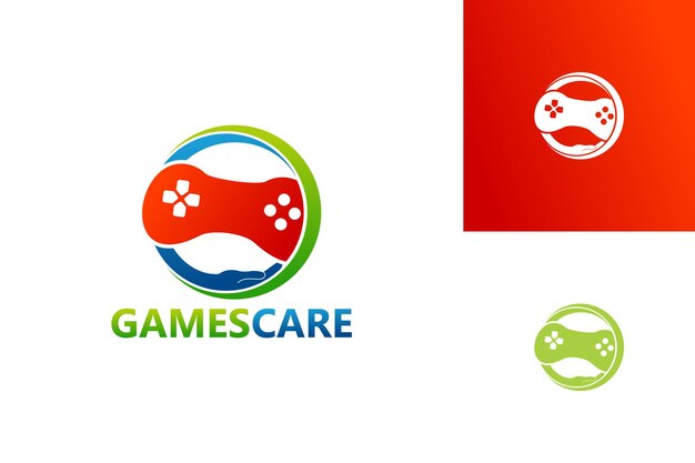 Вектор дизайна шаблона логотипа Games Care, эмблема, концепция дизайна, креативный символ, значок