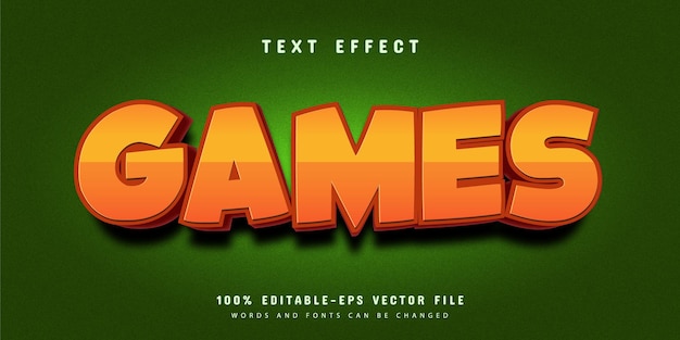 Games cartoon bewerkbare teksteffect lettertypestijl