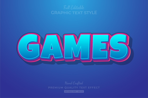 Games Cartoon bewerkbare teksteffect lettertypestijl