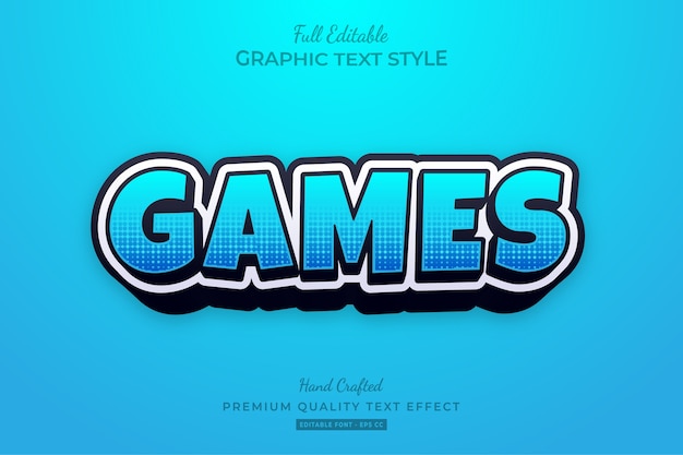 Games cartoon editable premium text effect