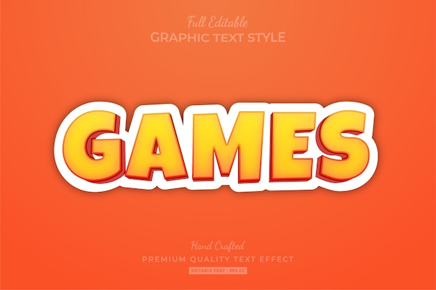 Games Cartoon Editable Text Effect