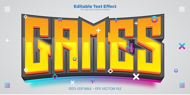 Games editable text effect in modern trend style