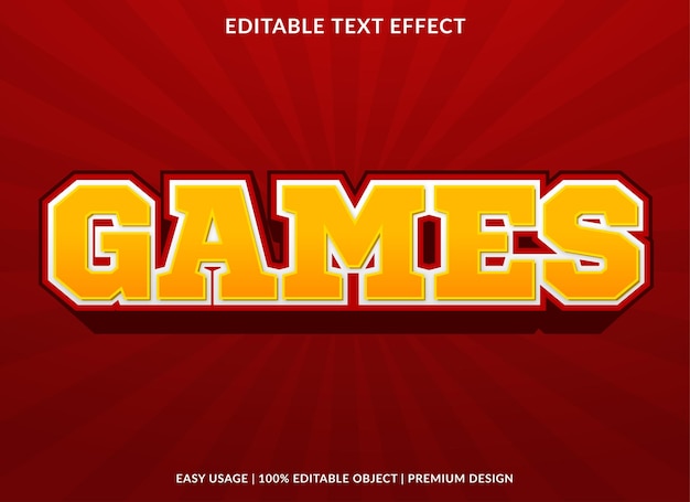 games editable text effect template with abstract background use for business brand and logo