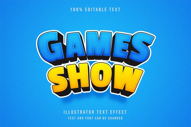 Games show, 3d editable text effect. comic effect