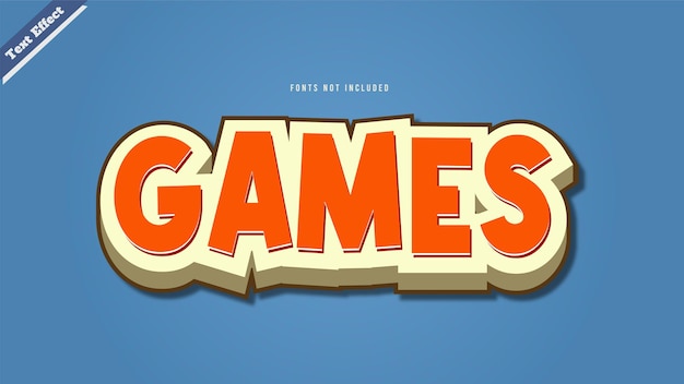 Games teksteffect ontwerp vector 3D-stijl bewerkbaar lettertype-effect.