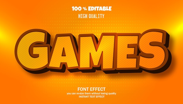 Games text effect. editable font