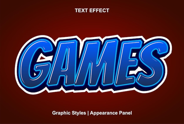 Games text effect with editable graphic style