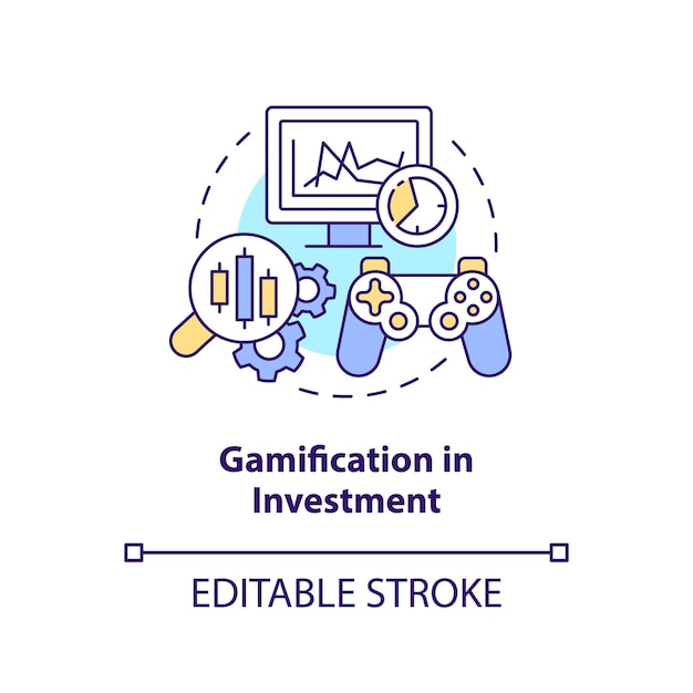 Gamificazione nell'icona del concetto di investimento