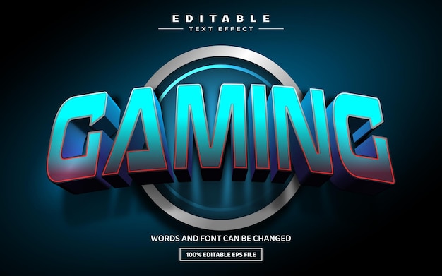 Gaming 3d editable text effect template