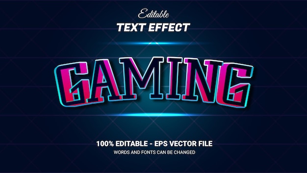 gaming 3d editable text effect template