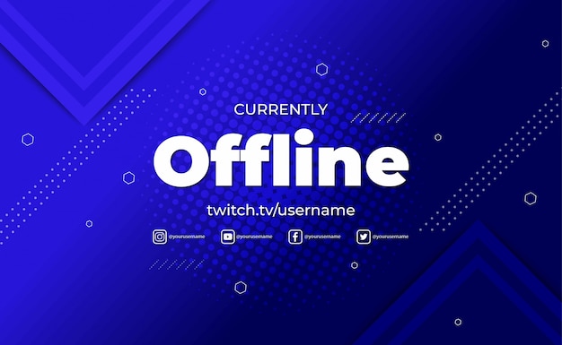 Gaming achtergrond voor offline Twitch Stream, abstracte futuristische achtergrond met glans licht. Illustratie