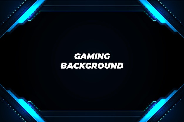 Gaming background black and blue with element