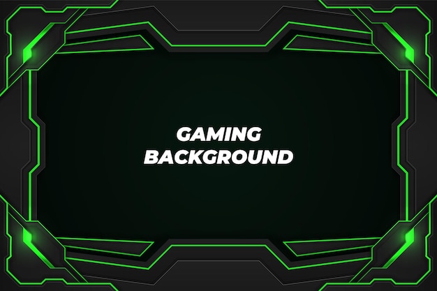 Gaming background black and green with element