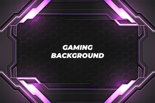 Gaming background black and purple with element