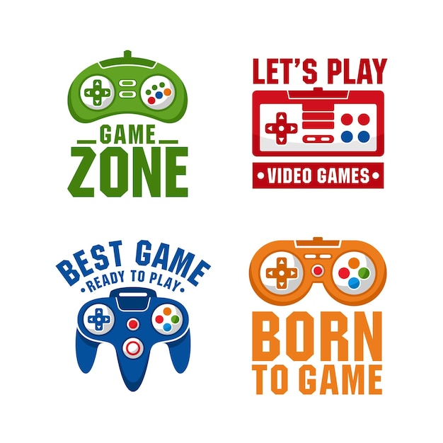 Gaming badge label platte ontwerp logo collectie