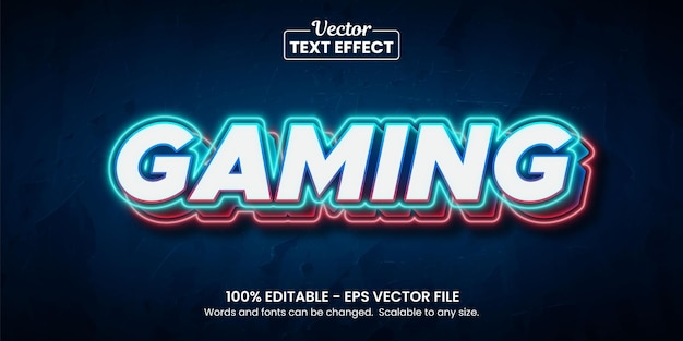 Gaming blue and red light background, Editable Text Effect