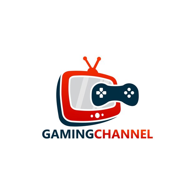 Gaming channel logo template design vector, emblem, design concept, creative symbol, icon