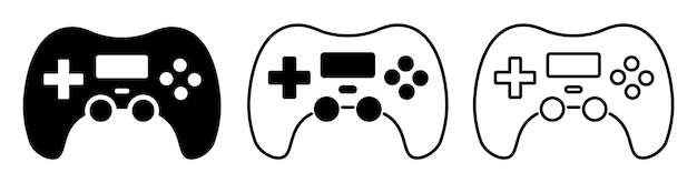 Vettore collezione di icone del controller di gioco joystick symbol setretro game gamepad icon per il gioco