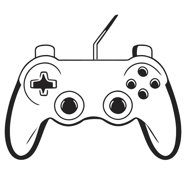 Vector gaming controller vector illustratie doodle lijn kunst