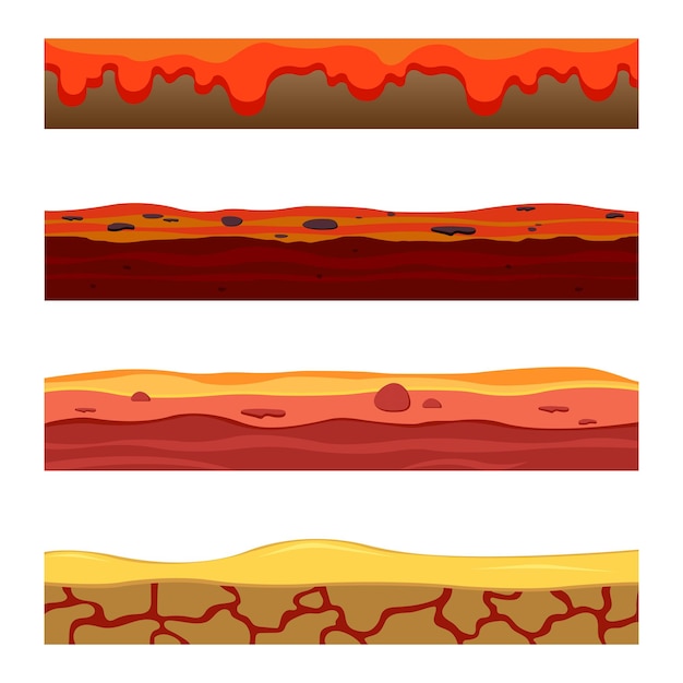 Gaming environment: landscape. ground, soil, water surface, for custom games. 2d game platform. vect