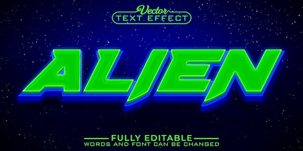 Gaming Green Alien bewerkbare teksteffectsjabloon