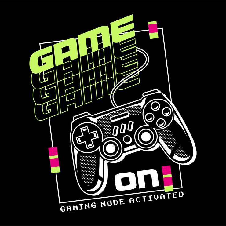Vector gaming illustratie vector print voor tees