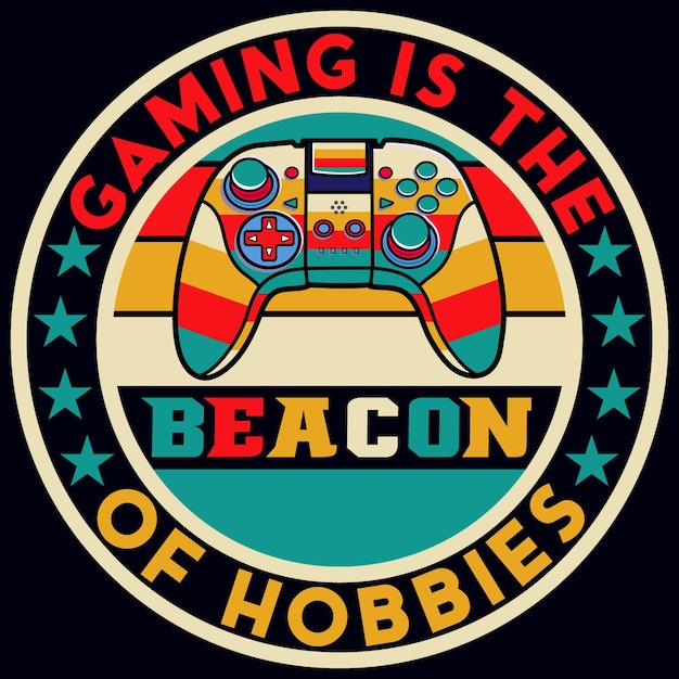 gaming is het baken, T-shirtontwerp voor videogamecontroller