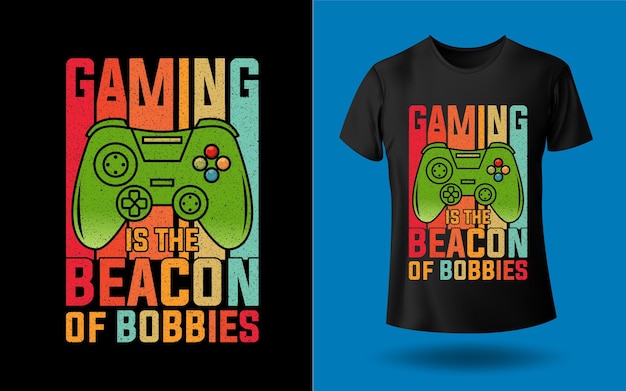 Gaming is het baken van bobbiesshirt-ontwerpsjabloon