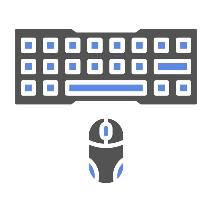 Vector gaming keyboard and mouse icon style